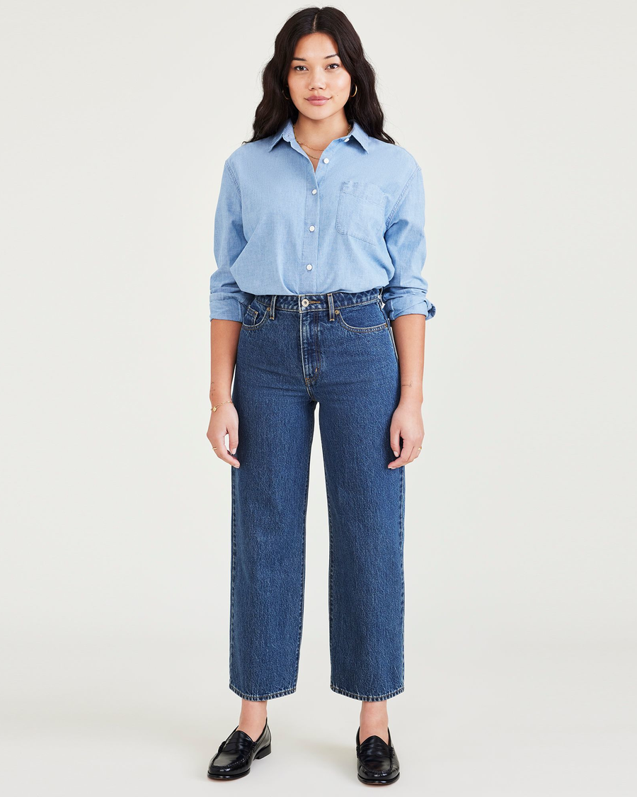 (image for) First-Class Jean Cut Pants, High Straight Fit